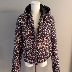 GENERATION LOVE Leopard Print Puffer Jacket - SIZE SMALL